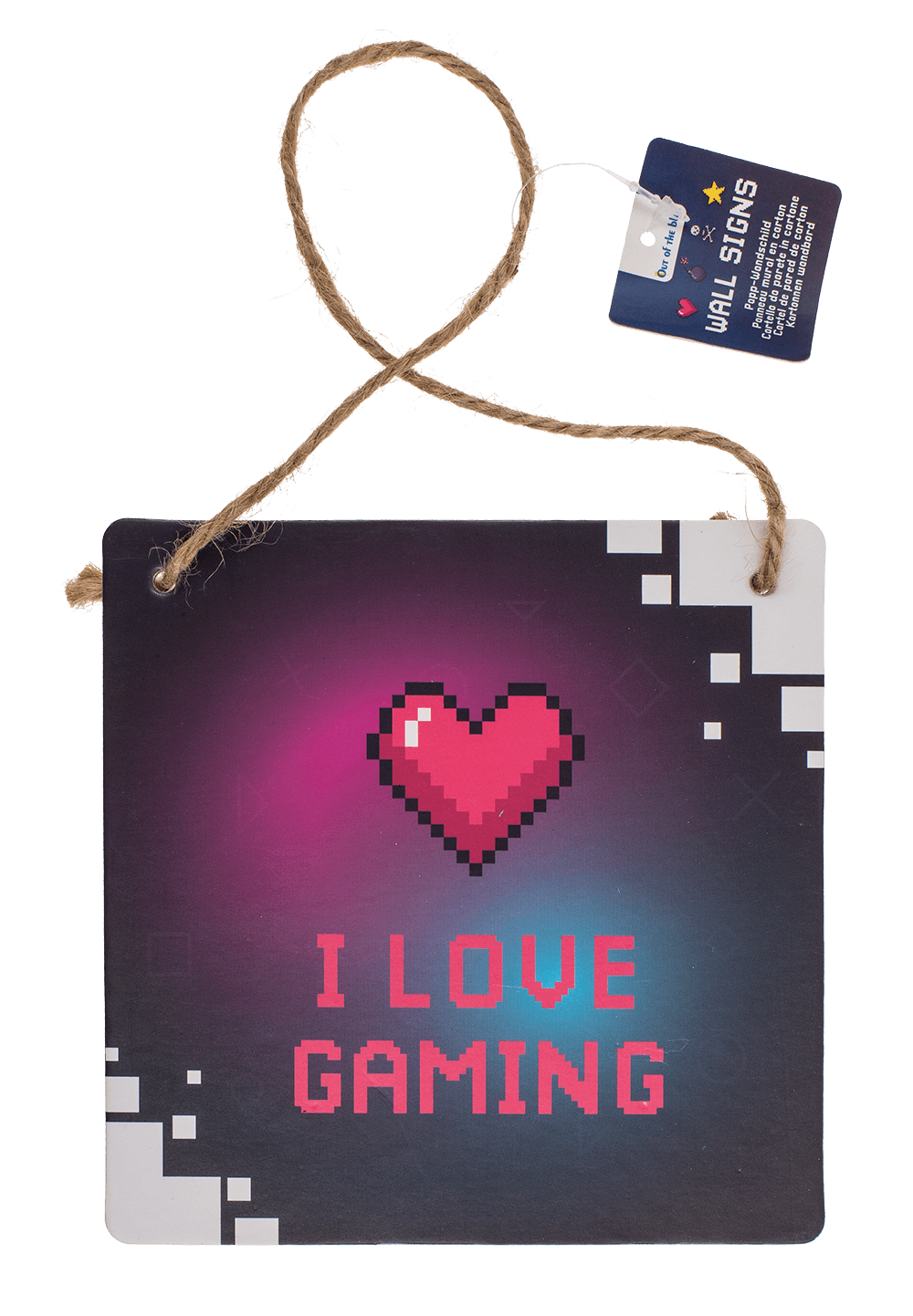 Cardboard wall sign, Gaming, ca. 18 x 18 cm,