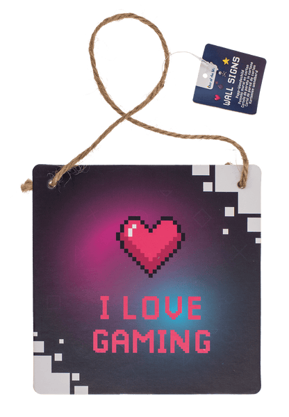 Cardboard wall sign, Gaming, ca. 18 x 18 cm,