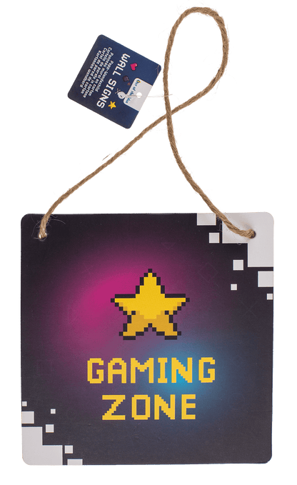 Cardboard wall sign, Gaming, ca. 18 x 18 cm,