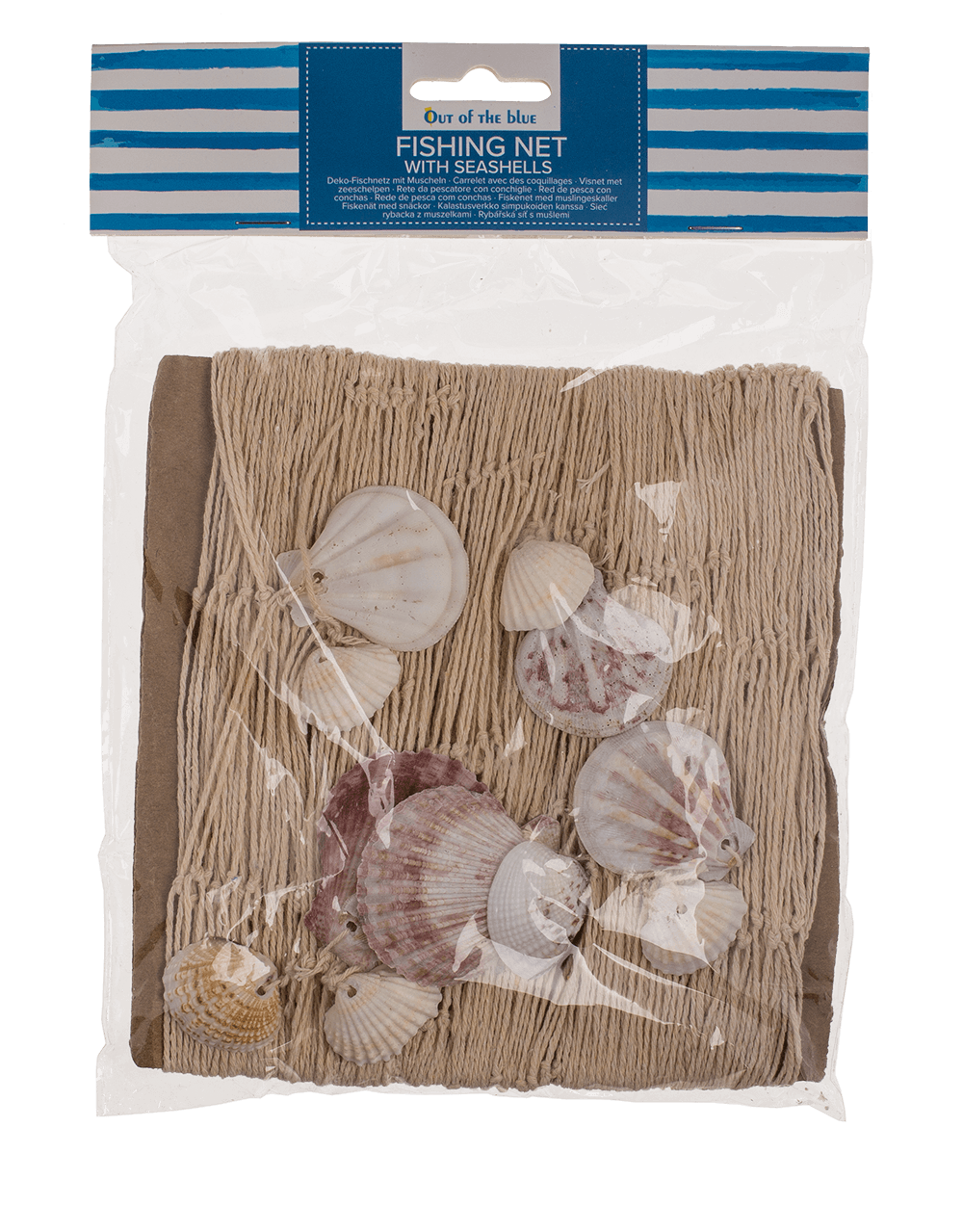 Fishing net with seashells, ca. 100 x 200 cm,