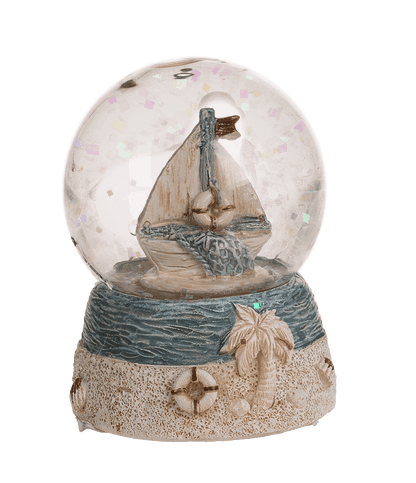 Polyresin glitter ball, maritime,