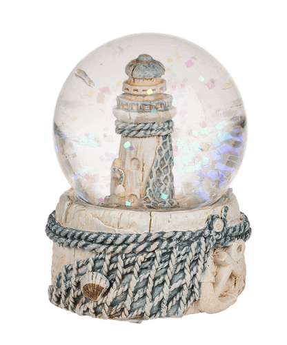 Polyresin glitter ball, maritime,