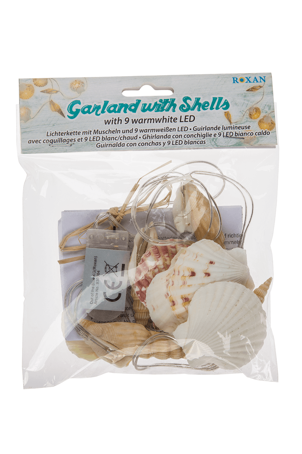 Light chain garland, shells,