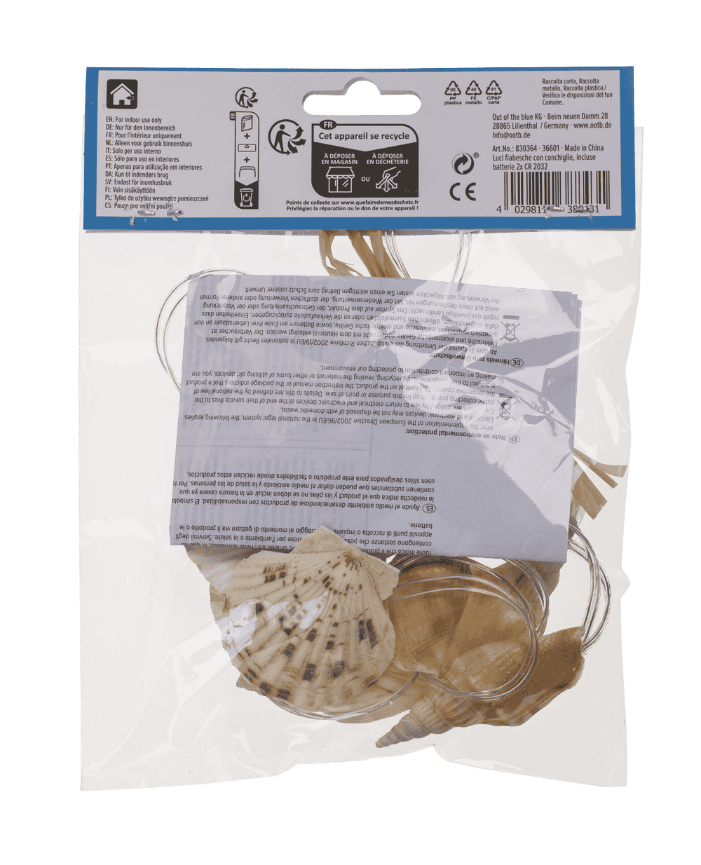 Light chain garland, shells,