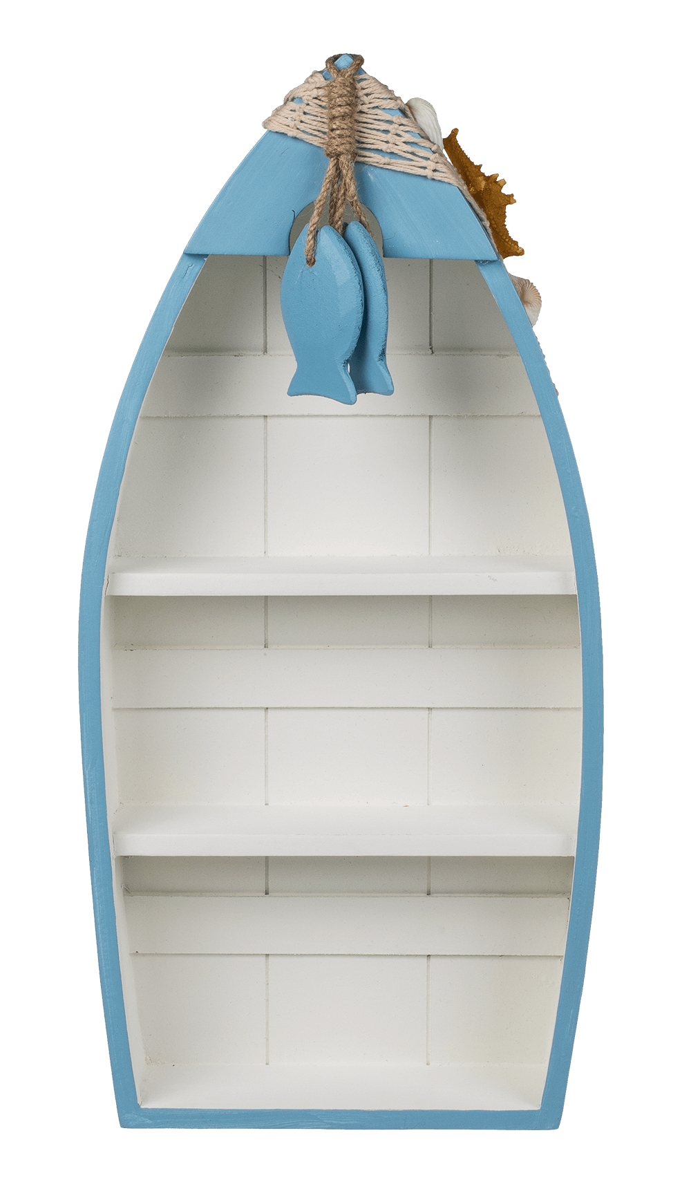 Wooden decoration boat with maritime deco,