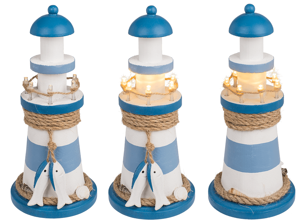 Wooden lighthouse with LED,