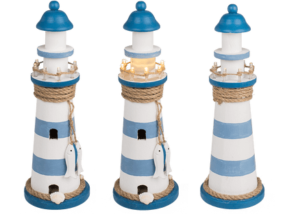 Wooden lighthouse with LED,