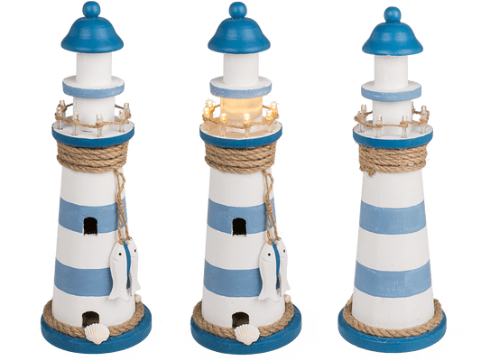 Wooden lighthouse with LED,