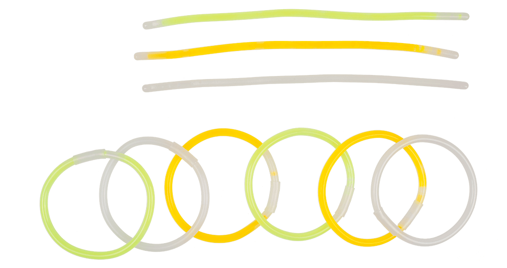 Glow bracelet, Glow, ca. 20 cm, 3 colours ass.,