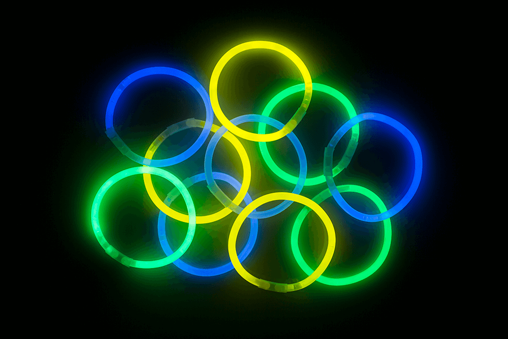 Glow bracelet, Glow, ca. 20 cm, 3 colours ass.,