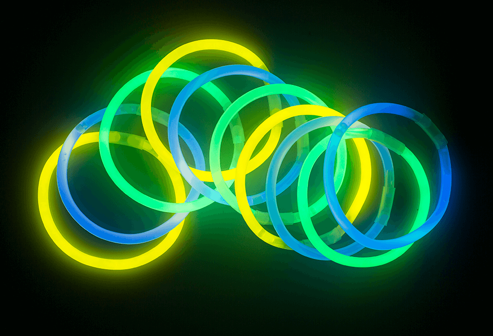Glow bracelet, Glow, ca. 20 cm, 3 colours ass.,