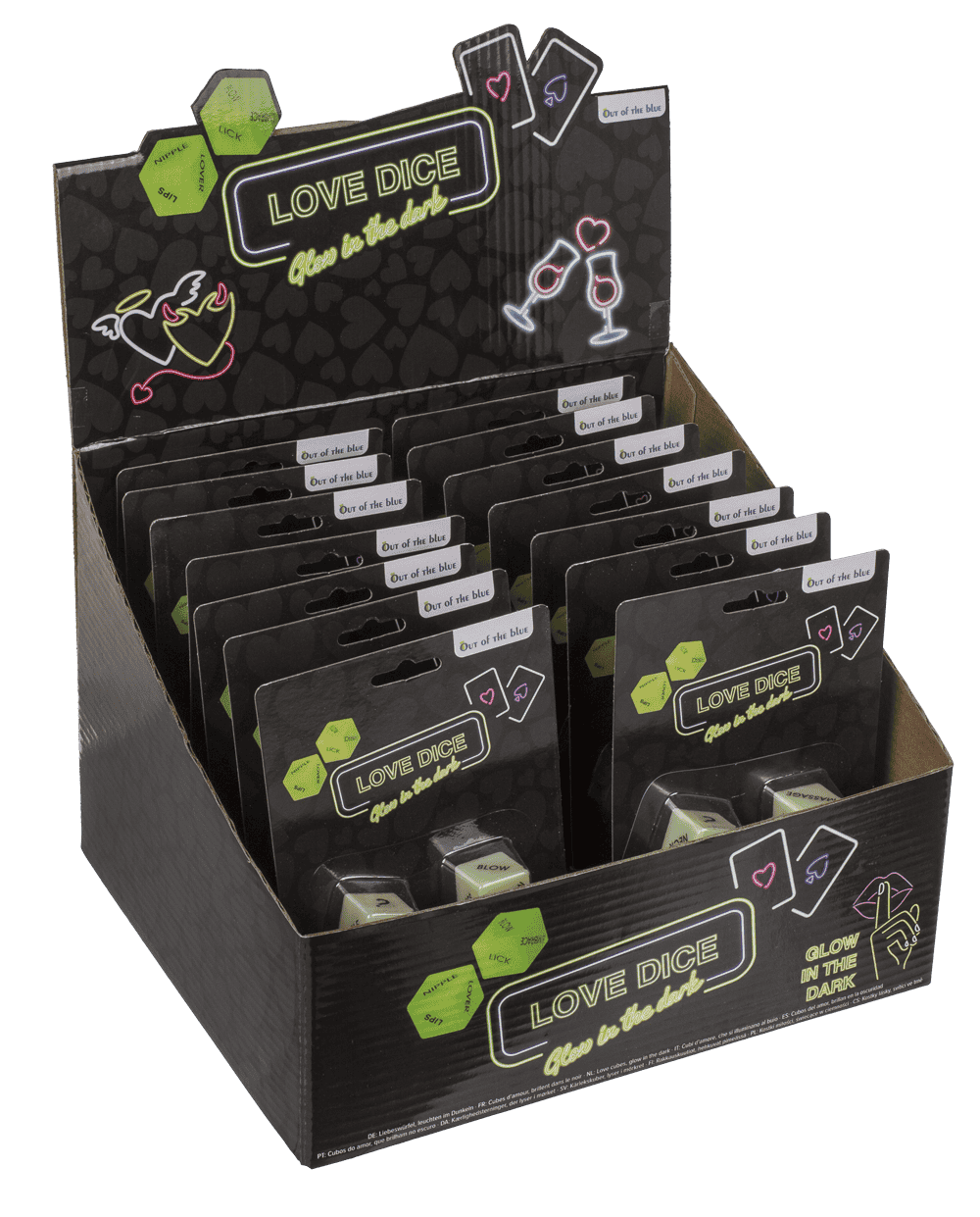 Love dice English version, glow in the dark,