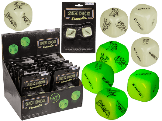 Love dice, Kamasutra, glow in the dark,