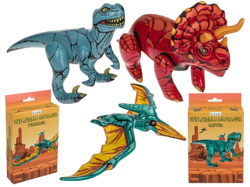 Inflatable dinosaurs, ca. 60 cm,