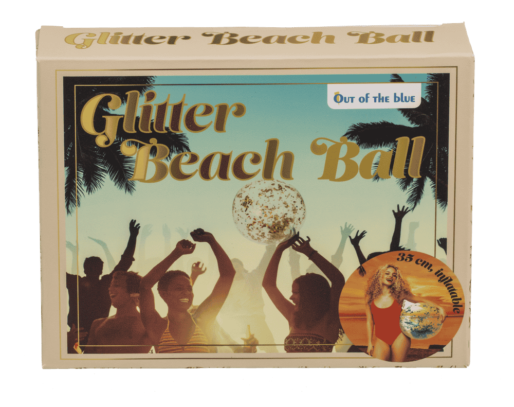 Inflatable glitter beach ball, 35 cm,