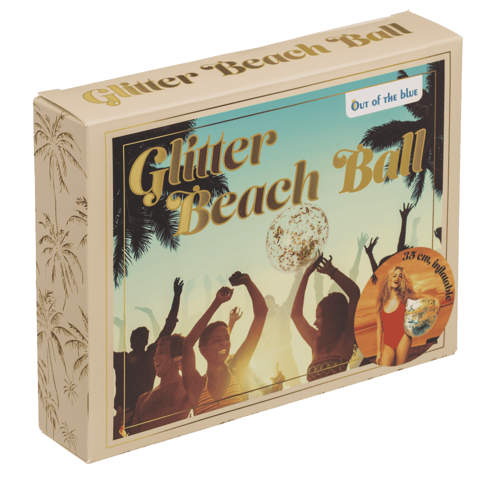 Inflatable glitter beach ball, 35 cm,
