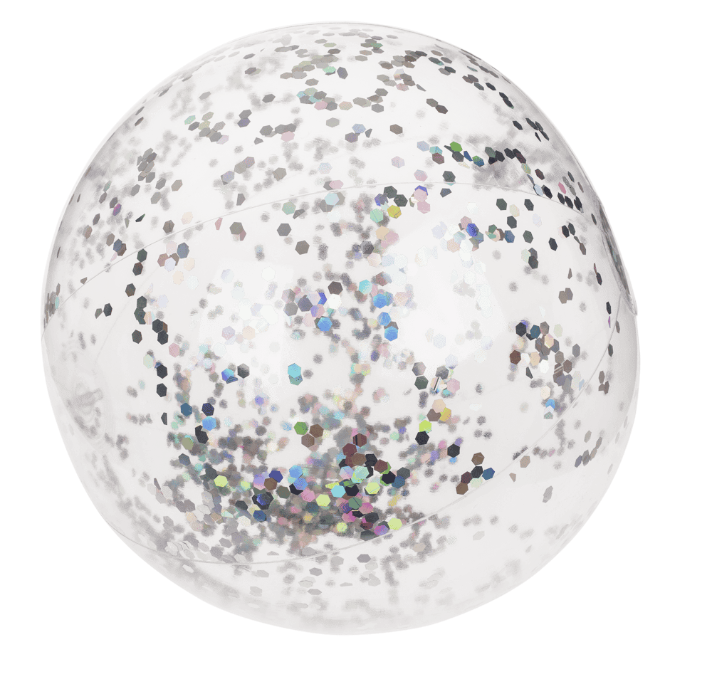 Inflatable glitter beach ball, 35 cm,