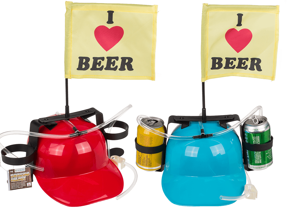 Drinking helmet, I love Beer with flag,