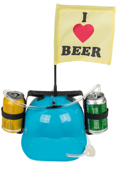 Drinking helmet, I love Beer with flag,