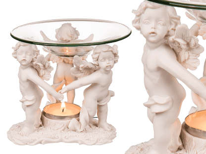 Polyresin oil burner, with glass bowl,