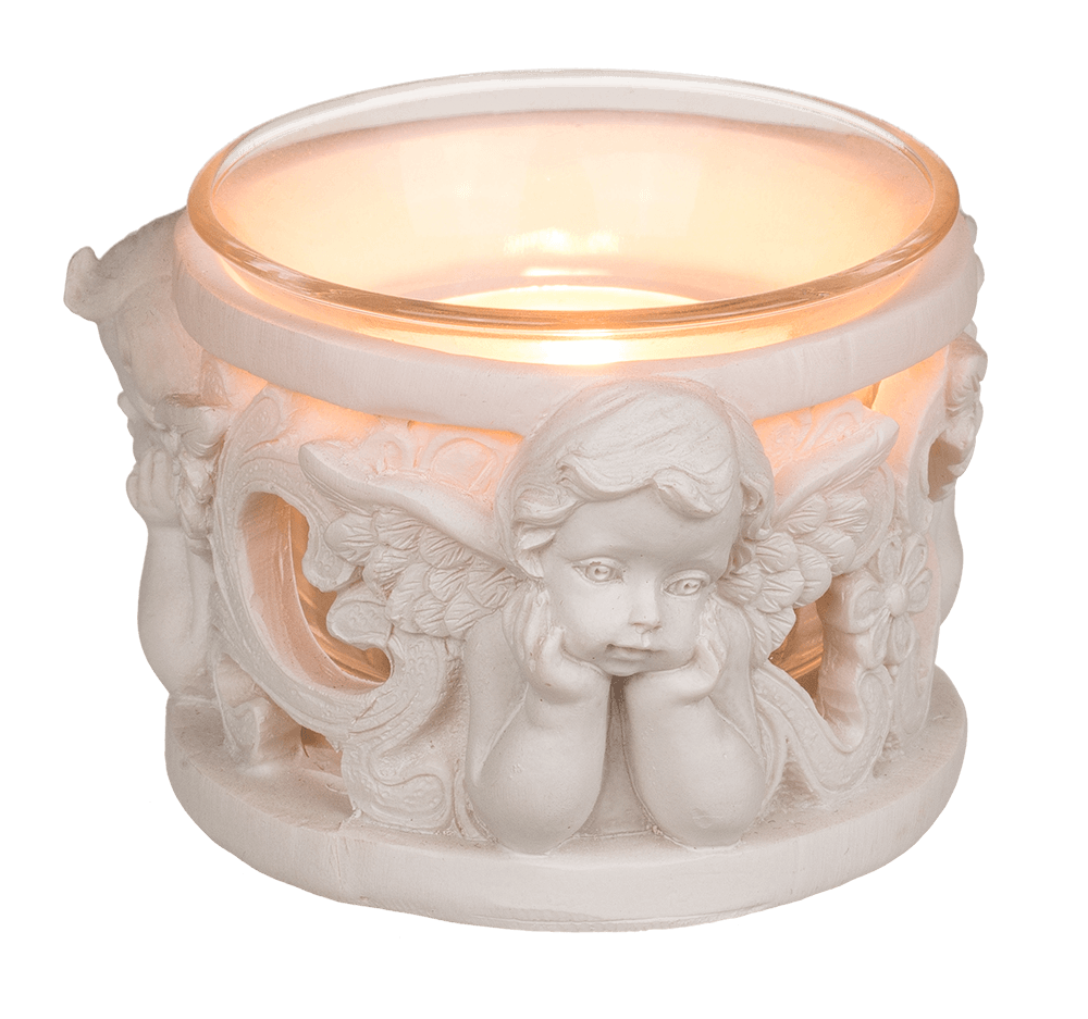 Polyresin tealight holder, Angel,