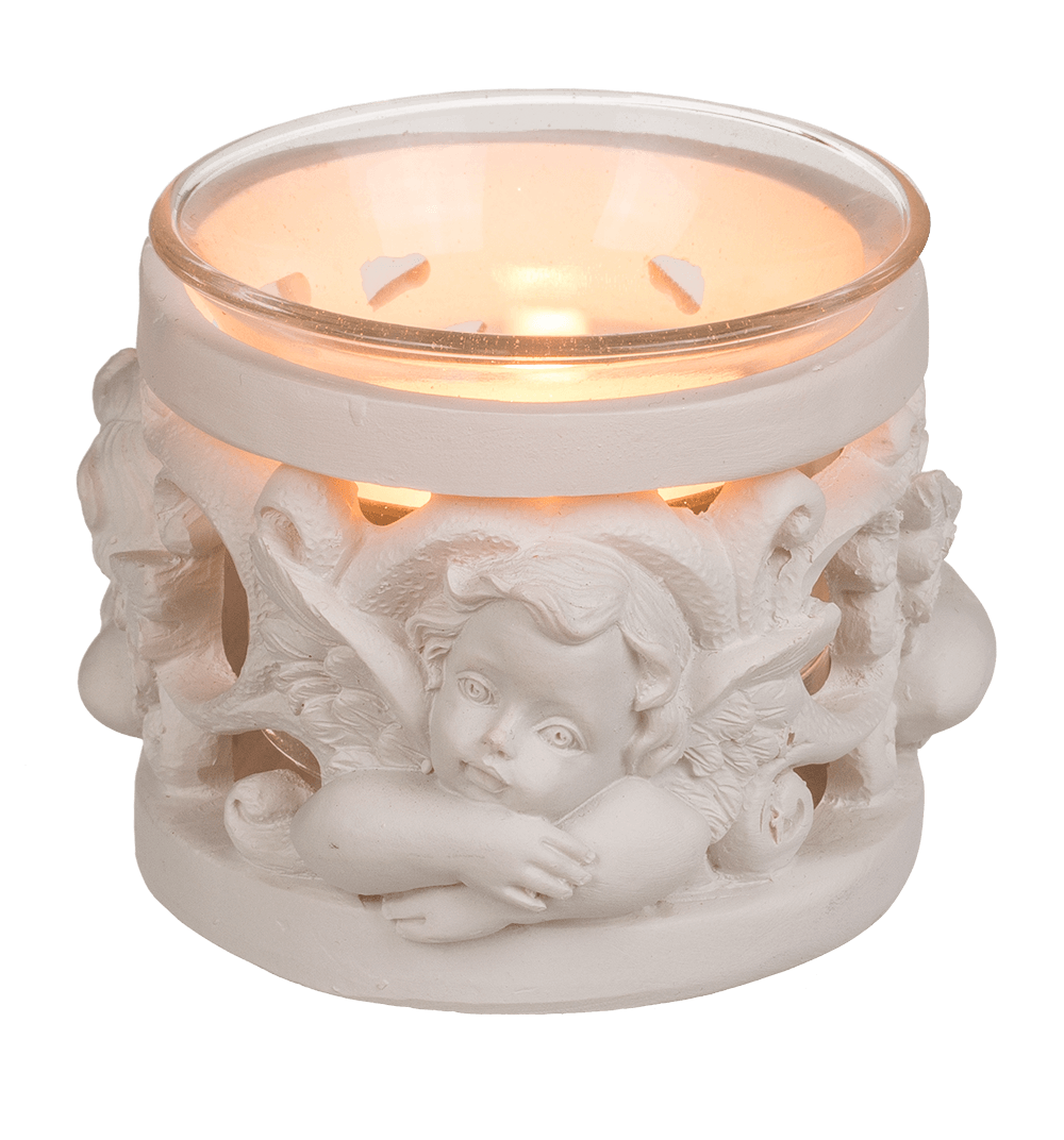 Polyresin tealight holder, Angel,