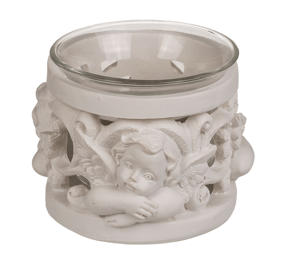 Polyresin tealight holder, Angel,
