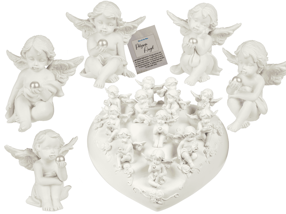 Polyresin angel with pearl,