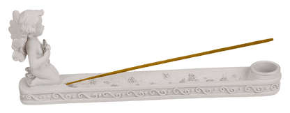 Incense stick holder, Angel with crystal heart,