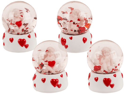 Polyresin glitterball, Angel withl heart,