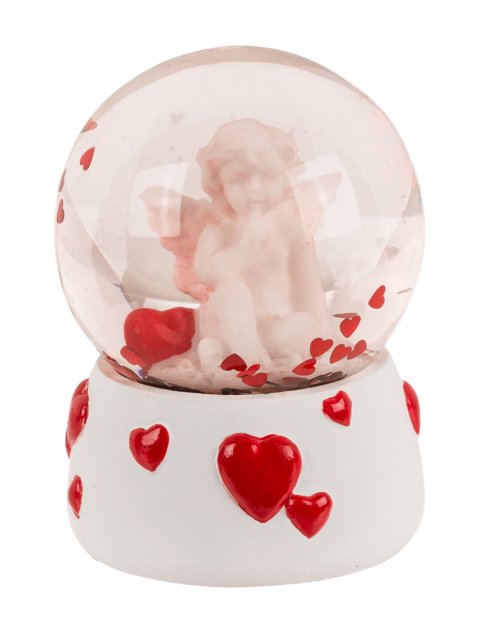 Polyresin glitterball, Angel withl heart,