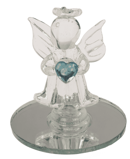 Glass Angel with Heart, 5 cm,