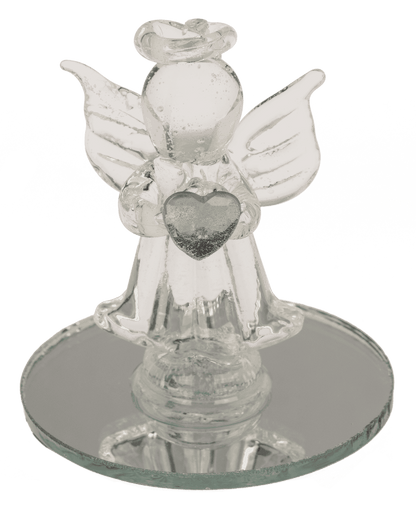 Glass Angel with Heart, 5 cm,