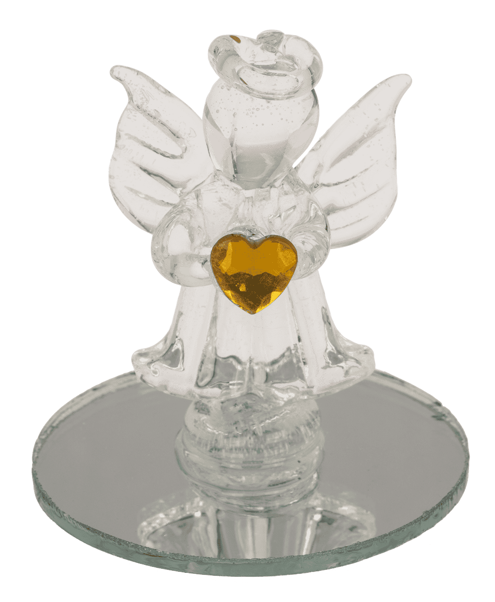 Glass Angel with Heart, 5 cm,