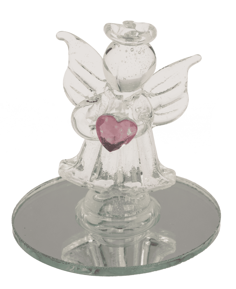 Glass Angel with Heart, 5 cm,