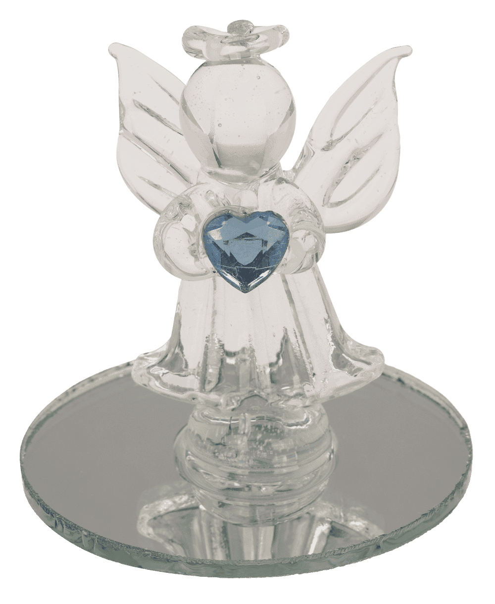 Glass Angel with Heart, 5 cm,