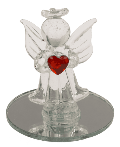 Glass Angel with Heart, 5 cm,