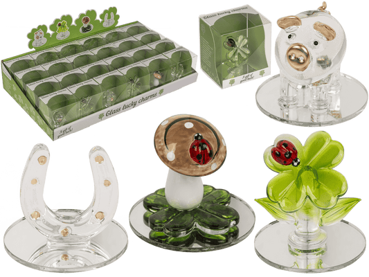 Glass lucky symbols, 4.5 cm,