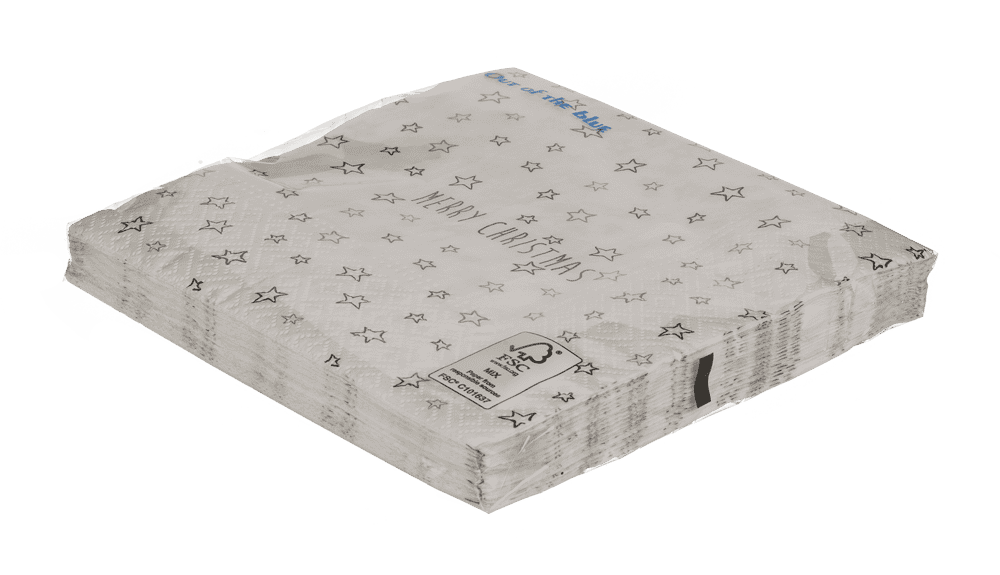 Paper napkins, Merry Christmas, with stars,