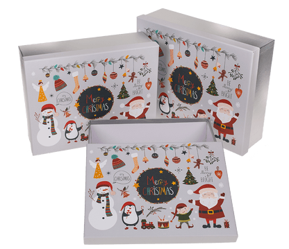 Silver gift box, Merry Christmas,