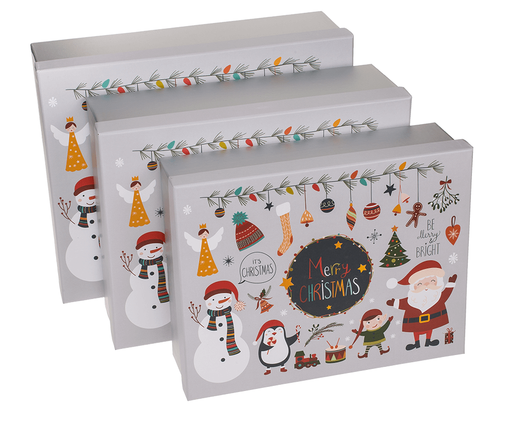 Silver gift box, Merry Christmas,