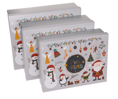 Silver gift box, Merry Christmas,