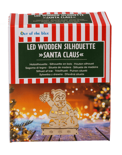Wooden  silhouette, Santa Claus, with LED
