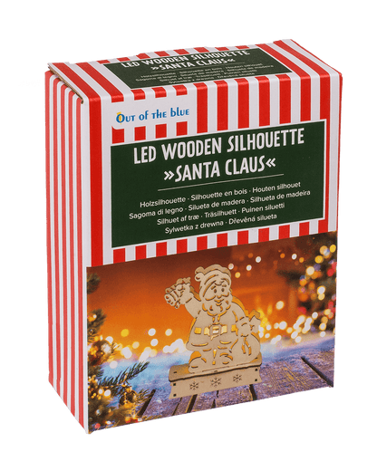Wooden  silhouette, Santa Claus, with LED