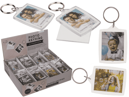 Acrylic keyring for two passport photos,