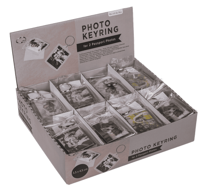 Acrylic keyring for two passport photos,