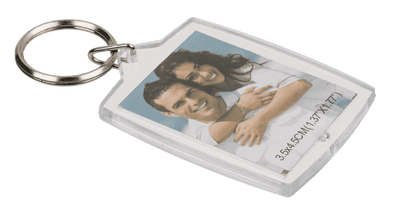 Acrylic keyring for two passport photos,