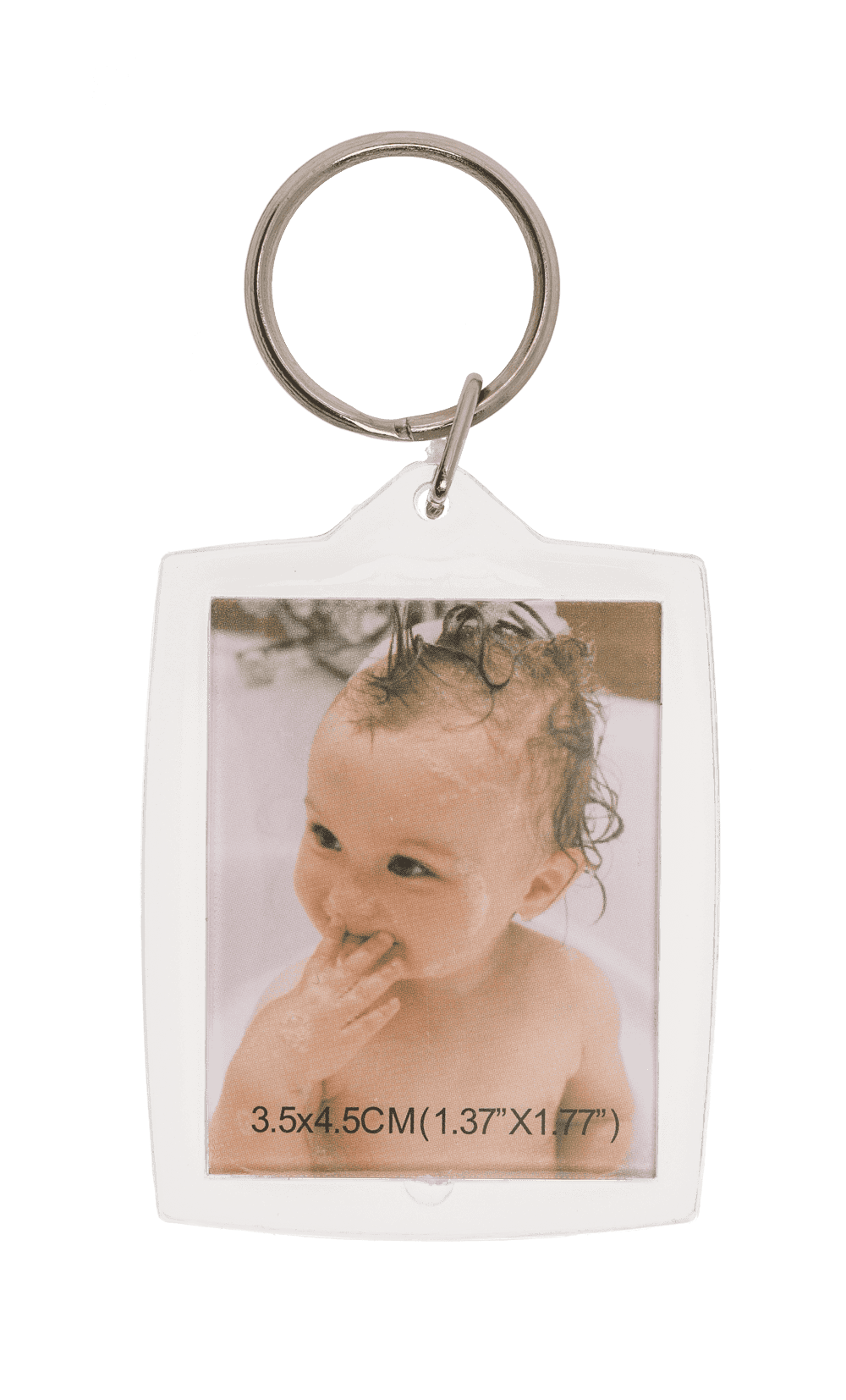 Acrylic keyring for two passport photos,