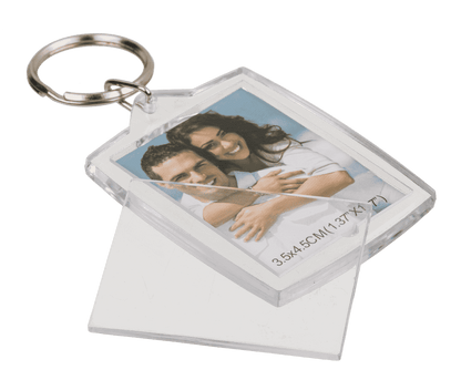 Acrylic keyring for two passport photos,