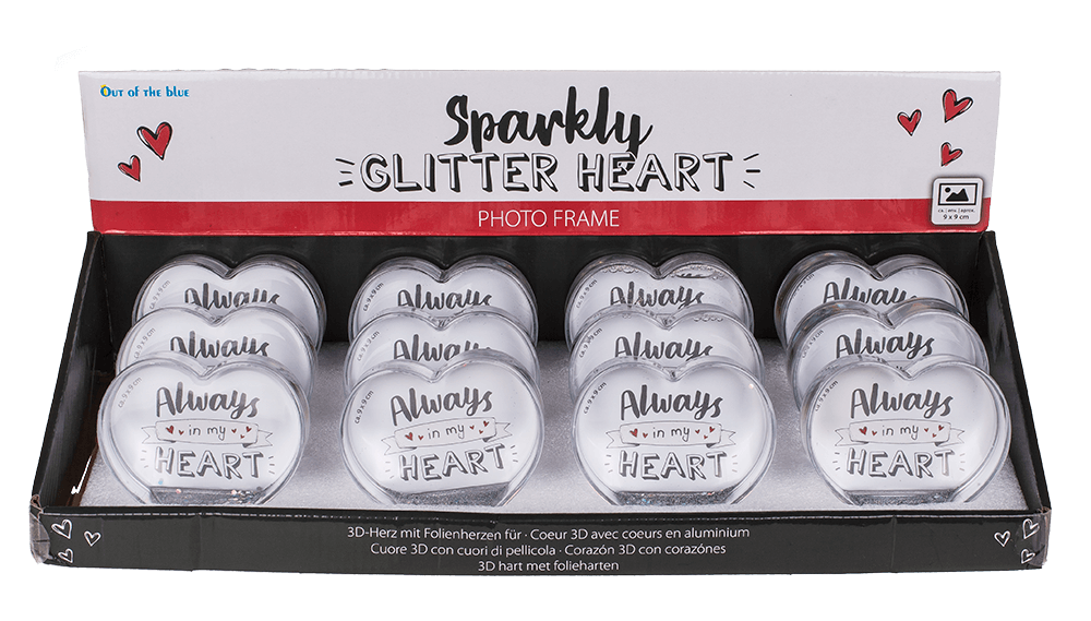 3D Acrylic heart waterglobe with heart foils,